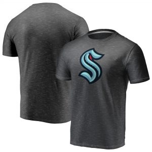 Seattle Kraken Youth Charcoal Primary Logo Space Dye T-Shirt
